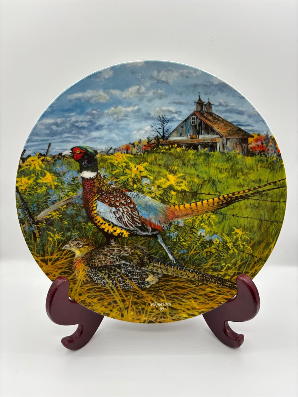 Knowles - The Pheasant Plate - Upland Birds of North America Series with COA